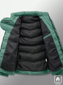 Manfinity Homme Men Loose Fit Winter Zip Up Stand Collar Padded Coat