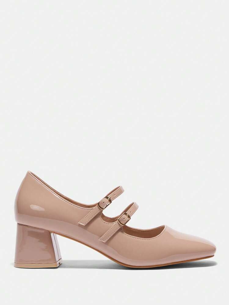 CUCCOO BIZCHIC Classic Solid Color Buckle Elegant Versatile Minimalist Women High Heels Spring Shoes Spring Break Easter