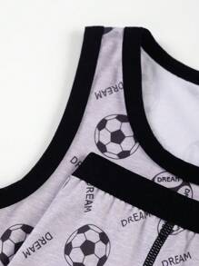 3 件套 男童简约篮球印花背心和平角内裤内衣套装 - 彩色 - 查看 3