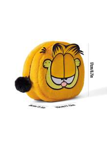 GARFIELD | SHEIN Cartoon Cat Embroidered Plush Makeup Bag - Orange - View 8