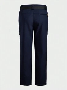 Manfinity Sport Corelite Quần ống đứng ngoài trời in chữ túi cho nam - Màu xanh hải quân - Xem 2