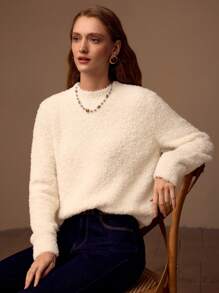 MOTF PREMIUM SUÉTER SÓLIDO DE PUNTO ESPONJOSO - Albaricoque - Ver 4