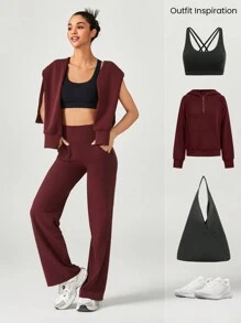 GLOWMODE 29" FeatherFit™ Ease Into It Wide Leg Ultra High-Waist Leggings With Pocket Fall Fall Winter