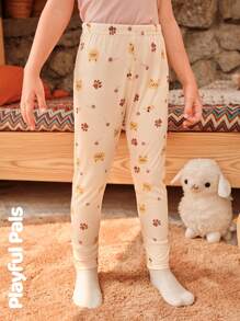 SHEIN 3 Peças Leggings estampadas com Estampas de Animais Fofas/Retrô/Casuais para Meninas Jovens, Adequadas para Uso Interno e Externo, Primavera/Outono/Inverno - Multicolorido - Visão 10