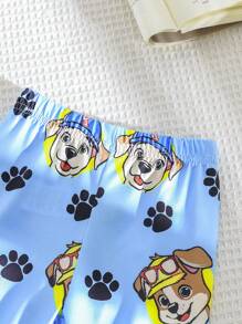 SHEIN Playful Pals Baby Boy Cartoon Puppy Print Colorblock Rib Crew Neck Long Sleeve T-Shirt And Pants Casual Outfit, Spring Autumn - Multicolor - View 8
