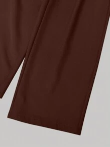 SHEIN Clasi 女士高腰纯色口袋设计优雅办公裤配腰带