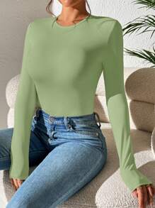 SHEIN PETITE Solidny, dopasowany, wiosenny damski kombinezon