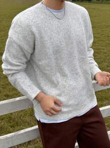 DAZY 男士纯色休闲渐变宽松落肩毛衣，百搭秋季