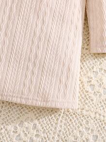 SHEIN Baby Girl Cute Apricot Minimalist Solid Color Cap Sleeve Dress, Autumn/Winter