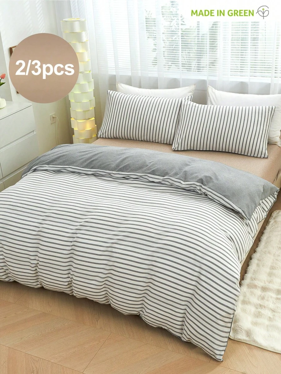 Bộ 2/3 vỏ chăn, 1 vỏ chăn kèm 1/2 vỏ gối, mềm mại và thoáng khí, vừa vặn hoàn hảo với giường đôi, giường cỡ King, giường cỡ Queen, mọi kích cỡ, có thể giặt bằng máy, dùng làm chăn ga gối đệm tại nhà và trường học, vật dụng thiết yếu trong ký túc xá - Nhiều màu - Xem 1
