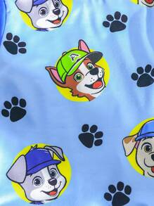 SHEIN Playful Pals Baby Boy Cartoon Puppy Print Colorblock Rib Crew Neck Long Sleeve T-Shirt And Pants Casual Outfit, Spring Autumn - Multicolor - View 5