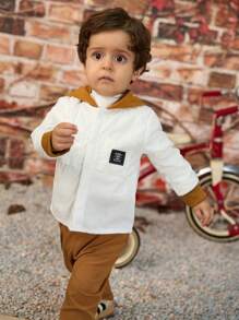 Baby Boys Corduroy Contrast Color Set,White,Autumn,Casual,Family Matching Soft Warm Clothing For Daily Wear & Special Occasions,Elastic Waistband - Multicolor - View 3