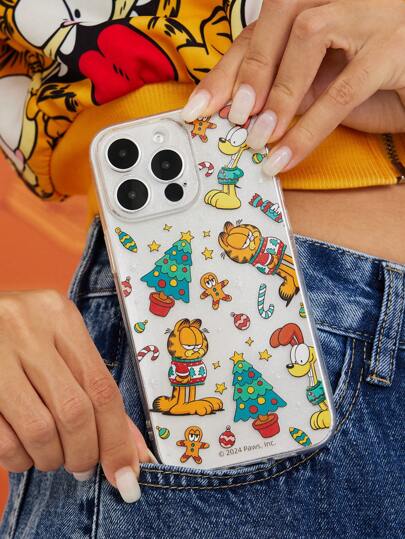 GARFIELD | SHEIN Ốp điện thoại trong suốt in hình hoạt hình Giáng sinh dễ thương