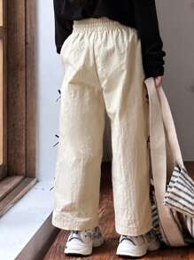 Dazy Kids Young Girl Colorblock Bowknot Detail Long Pants, Fall Outfit,Back To School Clothes