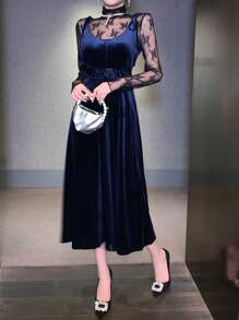 DAZY Elegancka, jednokolorowa sukienka damska z ramiączkami typu spaghetti, prosta, swobodna, aksamitna, na imprezę/wieczor, jesień/zima, sylwestrowa sukienka damska