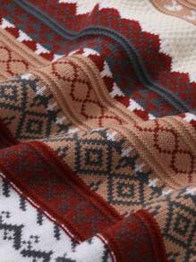 DAZY Men's Geo Pattern Casual Knit Sweater, Fall Autumn/Winter, Suitable For Thanksgiving