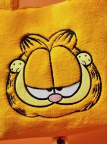 GARFIELD | SHEIN Cartoon Cat Embroidery Plush Orange Tote Bag For Women - Orange - View 6