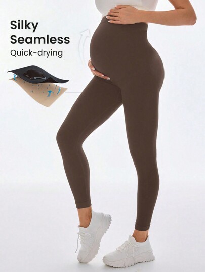 SHEIN Pantalon skinny 7/8 simple de couleur unie pour maternité, port casual quotidien