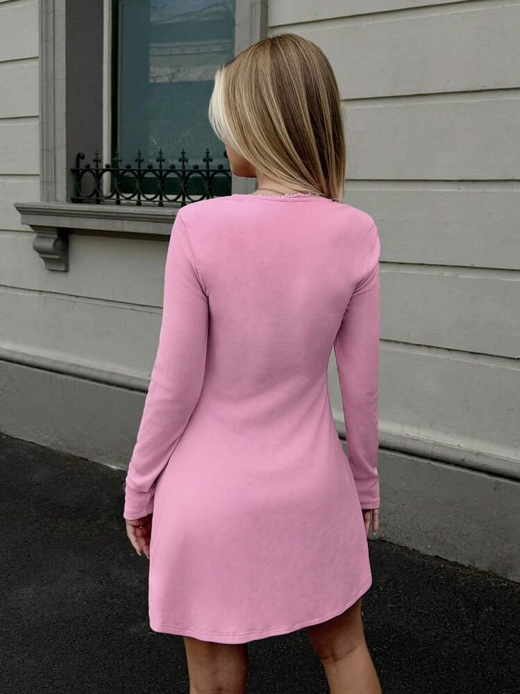 strapless open back dress Pink Toile Bunnies Collared Dress