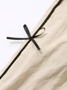 Dazy Kids Young Girl Colorblock Bowknot Detail Long Pants, Fall Outfit,Back To School Clothes