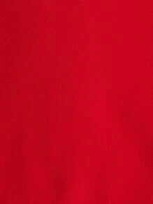 Baby Boy Letter Print Casual Fleece Crew Neck Long Sleeve Sweatshirt, Autumn Winter - Red - View 6