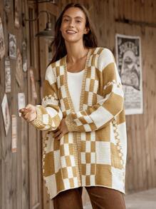 LanaWest لانا ويست كارديجان كنزة فضفاضة رقبة على شكل حرف V بطراز كوري، كنزة تريكو طويلة الأكمام، مناسبة للتجمعات الخارجية والمناسبات العادية، للخريف والشتاء