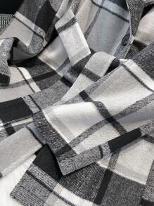 EMERY ROSE Women's Plaid Long Sleeve Waist-Tie Elegant Overcoat, Autumn/Winter - Multicolor - View 3