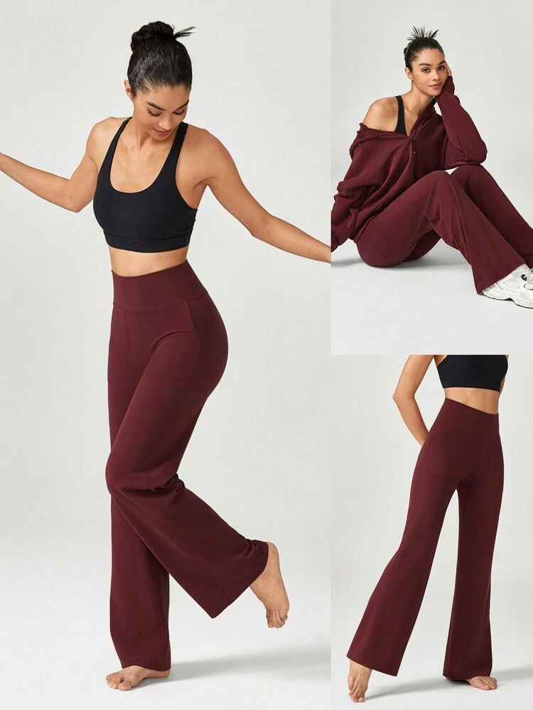 29" FeatherFit™ Ease Into It Wide Leg Ultra High-Waist Leggings With Pocket   Spring Summer