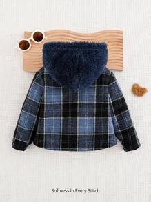 Cozy Pixies Baby Boy Colorful Patch Bear Print Hooded Cardigan,In Fall/Winter - Blue - View 2