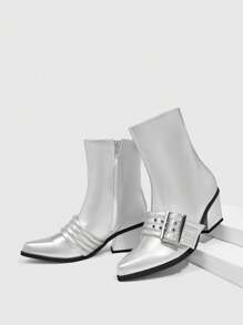 Cuccoo CUCCOO GRLICON Women's Mid-Calf Boots, Y2K Style, Punk Rock, Biker, Cool Girl Outfit, Suitable For Halloween, Christmas, Party