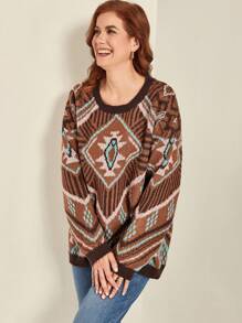 EMERY ROSE Einfarbige Blockfarben Rundhals Langarm einfache lässige Pullover Strickpullover Herbst Winter in Große Größen - Verschiedenfarbig - Übersicht 5