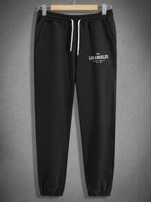 EURMUSE Cotton Men Letter Printed Regular Hoodie Set