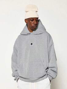 SUMWON Áo hoodie chui đầu cao cấp dáng rộng vừa vặn mùa đông thể thao thường ngày có túi Kangaroo và mũ trùm đầu có nút cài đồ mặc nhà mùa thu dạo phố - Xám - Xem 1