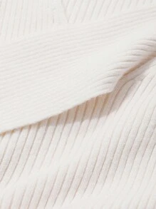 DAZY 1 pièce Pull tricoté ajusté asymétrique de couleur unie décontracté pour femmes, vêtements d'automne