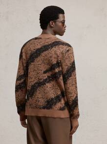 AKNOTIC Business Casual Loose Crew Neck Sweater For Men, Suitable For Autumn/Winter