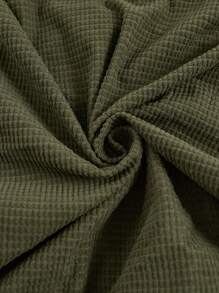 SHEIN LUNE Plus Size Women Solid Color Round Neck Long Sleeve Ruffle Hem T-Shirt, Autumn Plus Size Fall Clothes