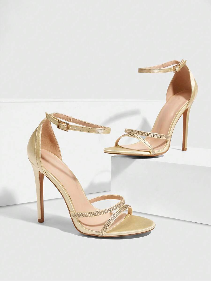 CUCCOO SZL 女士水钻装饰简约高跟凉鞋，休闲日常穿着