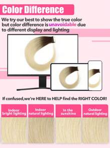 20pcs Tape In Straight Human Hair Extension Real Extension For Women Daily Use Real Easy Wear Natural Looking Ombre Color Tape In Hair Tape Ins Hair Extensions - S2/3/613 - View 4