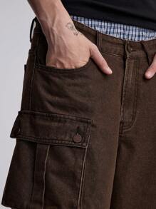 ROMWE MEN Street Life Jeans casual da uomo, in denim, color tinta unita, vestibilità ampia e morbida