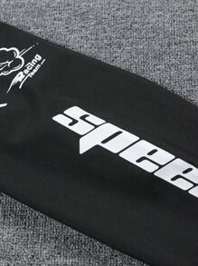 Manfinity EMRG Chaqueta casual de manga larga con estampado de letras y color contrastante para hombre, ideal para otoño