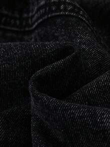 SHEIN Áo khoác denim màu đen mềm mại ấm áp dễ thương hợp thời trang cho bé trai, quần áo giữ nhiệt mùa thu/đông mặc trong nhà/ngoài trời cho bé trai - màu đen - Xem 8