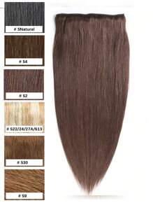 8pcs Clip In Straight Human Hair Extension 2# Extension For Women Daily Use Real Easy To Wear Chocolate Brown Color Hair Extensions - S2 - View 6