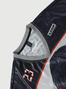 ROMWE MEN Anime 男士短袖动漫印花T恤，适合春夏季，学校