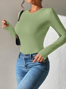 SHEIN PETITE Solidny, dopasowany, wiosenny damski kombinezon