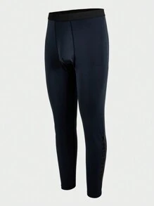 Manfinity Sport Corelite Boyfriend Style Men's Contrast Color Casual Sports Gym Compression Legging Pants - Black - View 1