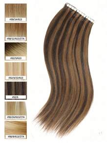 60 miếng băng dính nối tóc thật thẳng màu dành cho phụ nữ, sử dụng hàng ngày, dễ dàng gắn vào tóc, băng dính nối tóc - S2/6 - Xem 5