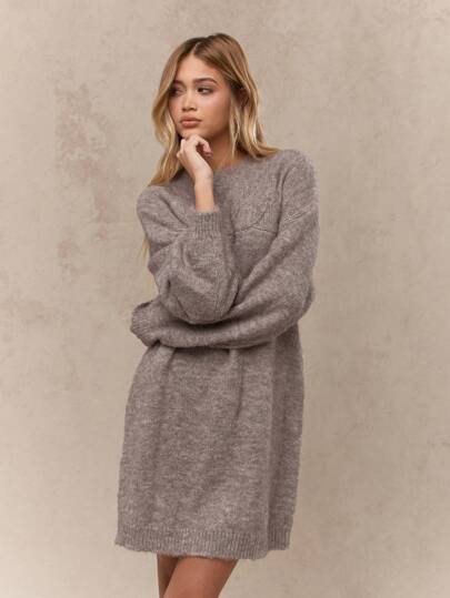 MISSGUIDED Oversized Knit Cozy Long Sleeve Midi Sweater Dress  EssentialMISSGUIDED