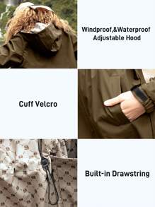 In My Nature 女士纯色前拉链长袖简约休闲连帽户外夹克 - 摩卡棕 - 查看 6