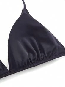 Ocili Áo ngực tam giác mềm co giãn màu trơn, khóa lưng có thể điều chỉnh, mềm mượt & vừa vặn - màu đen - Xem 7