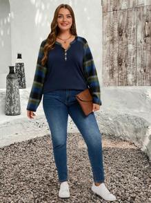 EMERY ROSE Blusas con mangas largas de talla grande para Halloween